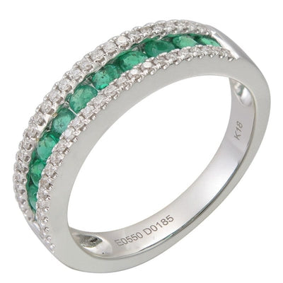 ETERNITY RING WITH EMERALD AND DIAMONDS