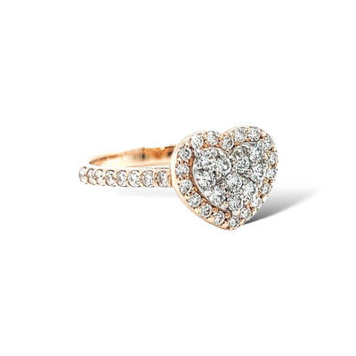 HALO HEARTSHAPED PAVE RING