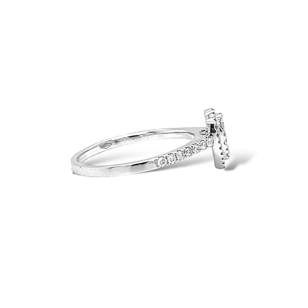 HALO PEAR SHAPED PAVE RING