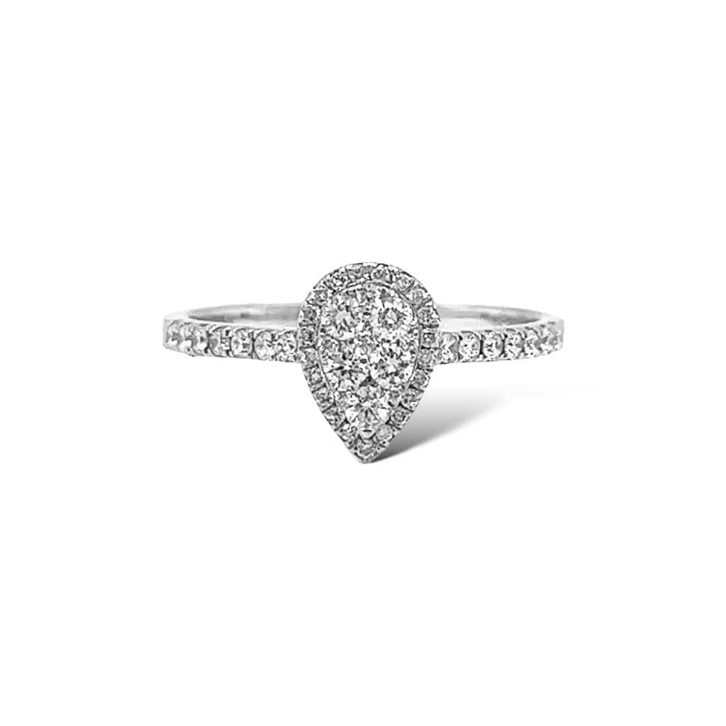HALO PEAR SHAPED PAVE RING
