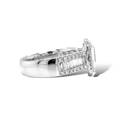 Halo Radiant Ring with Diamonds on sides
