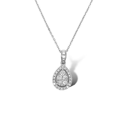 HANGING PEAR SHAPED PENDANT WITH HALO L