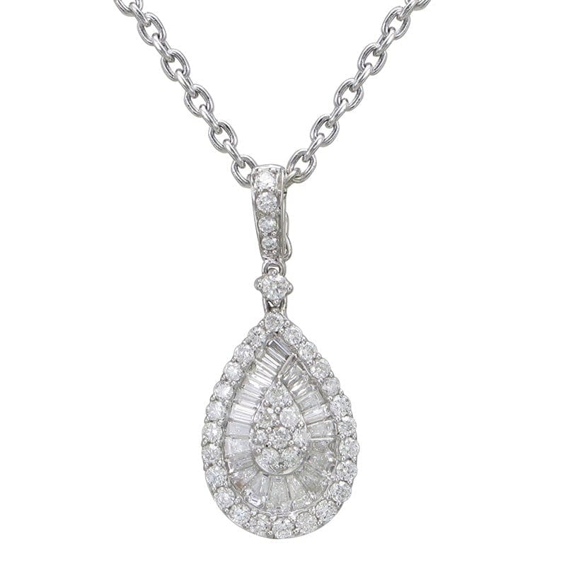 HANGING PEARSHAPE WITH ROUND AND BAGUETTE DIAMONDS
