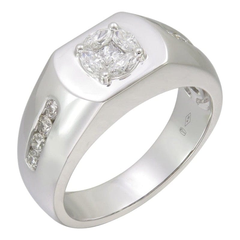 Men ring channel diamond surrounded with gold