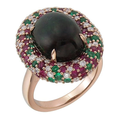 OPAL RING WITH BOMBE MULTIPLE COLOR HALO