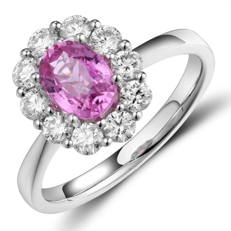 PINK FLOWER SAPPHIRE WITH DIAMOND SOLITAIRE