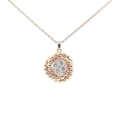 ROSE WITH DIAMONDS IN THE CENTER NECKLACE