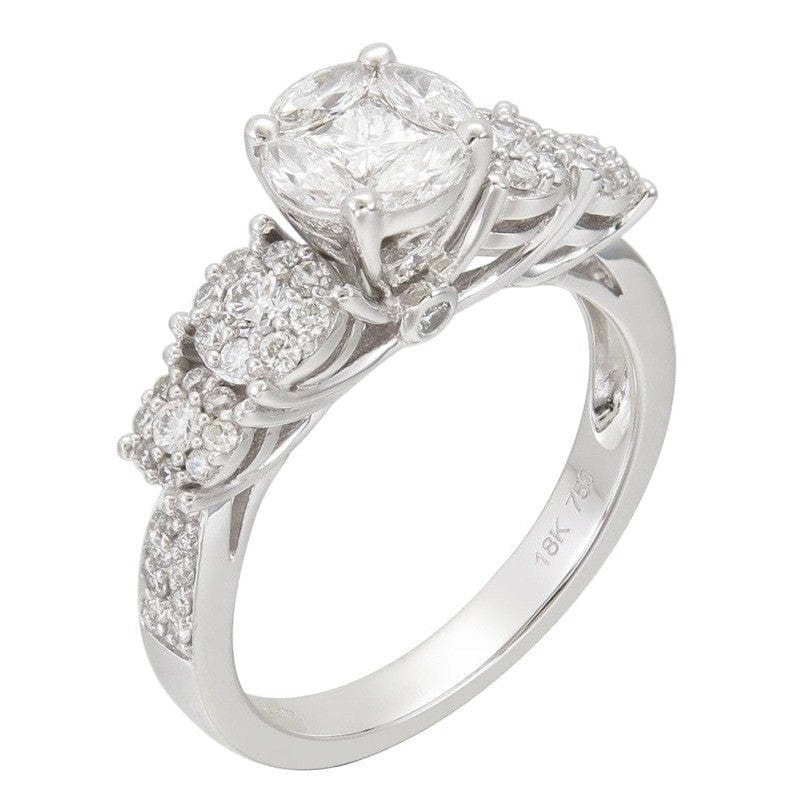 ROYALTY 5 STONE WITH DIAMONDS ON THE SIDE SOLITAIRE RING