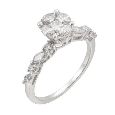 SOLITAIRE WITH MARQUISE AND ROUND DIAMONDS